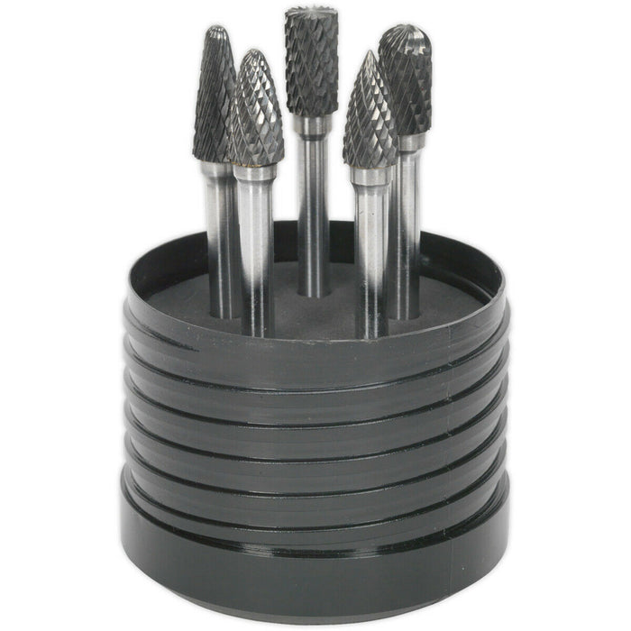 5 PACK - 10mm Tungsten Carbide Rotary Burr Bits Set - VARIOUS Cutting Heads Loops