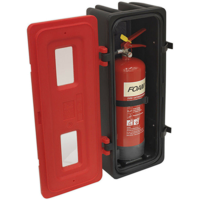 Fire Extinguisher Cabinet - Durable Composite Material - Holds One Extinguisher Loops