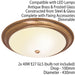 Semi Flush Ceiling Light Brass & Frosted Glass Large Round Dome Traditional Lamp Loops