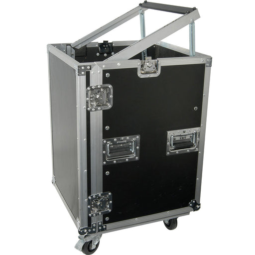 19" 16U Equipment Rack With Wheels Patch Panel Mount Case PA DJ Mixer Amp Audio Loops