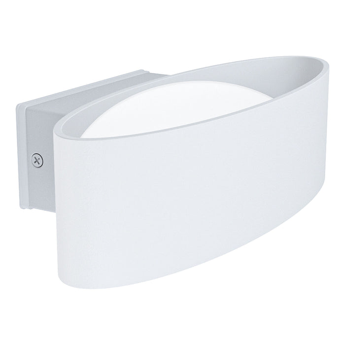 IP44 Outdoor Wall Light White Aluminium & Steel 10W Built in LED Porch Lamp Loops