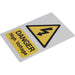 Plastic High Voltage Vehicle Warning Sign - Suction Cups on Base - Double Sided Loops