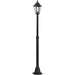 IP44 Outdoor Bollard Light Black & Silver Lantern 2000mm Tall Post 60W E27 Loops