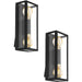 2 PACK IP44 Outdoor Wall Light Black / Square Glass shade 60W E27 Porch Lamp Loops