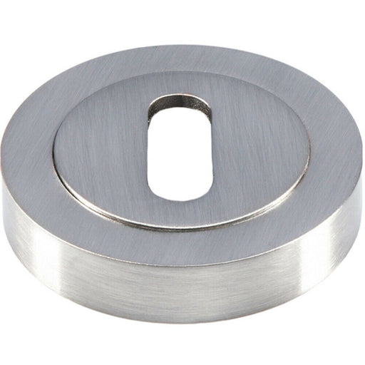 50mm Lock Profile Round Escutcheon Concealed Fix Satin Nickel Keyhole Cover Loops