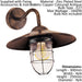 IP44 Outdoor Wall Light Antique Copper Shade Fisherman Lamp 1 x 60W E27 Bulb Loops