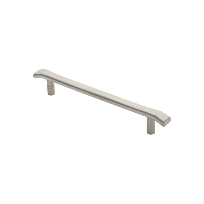 2x Flat Bar Pull Handle with Chamfered Edges 300mm Fixing Centres Satin Steel Loops