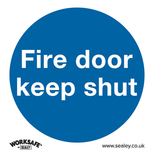 1x FIRE DOOR KEEP SHUT Health & Safety Sign - Self Adhesive 80 x 80mm Sticker Loops