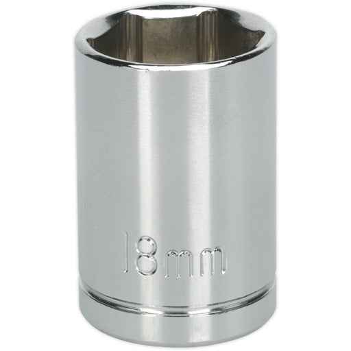 18mm Chrome Plated Drive Socket - 1/2" Square Drive - High Grade Carbon Steel Loops