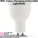 2x WiFi Colour Changing LED Light Bulb 4.5W GU10 Warm Cool White Dimmable Lamp Loops