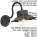 2 PACK IP44 Outdoor Wall Lamp Black Steel Fisherman PIR Lantern Porch Curved Loops