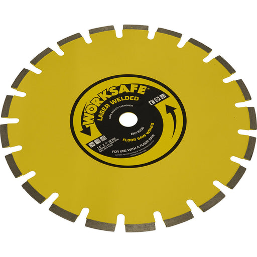 Hard Floor Saw Blade - 350mm Diameter - 25mm Bore - Concrete Floor Cutting Disc Loops