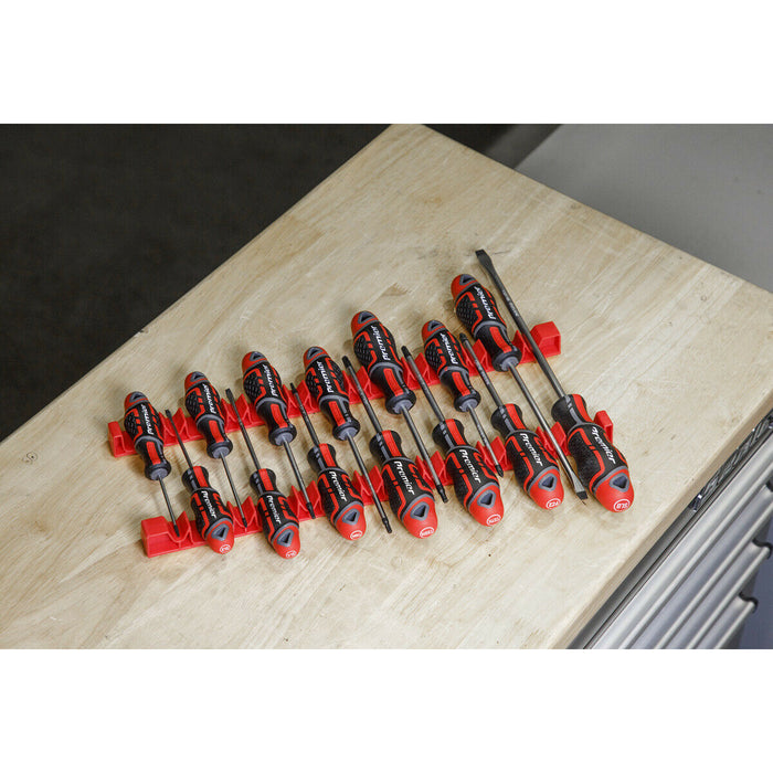 395mm 14 Capacity Screwdriver Storage Rack - Tool Drawer Organizer Divider Loops
