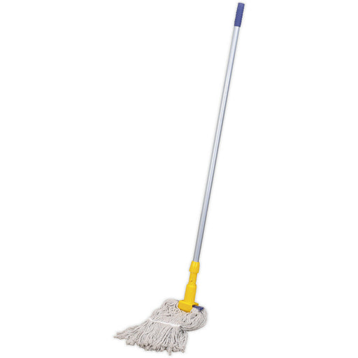 350g Cotton Mop - Detachable Highly Absorbent Head - Lightweight Plastic Handle Loops