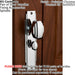 2x PAIR Line Detailed Door Knob on Bathroom Backplate 205 x 45mm Polished Chrome Loops
