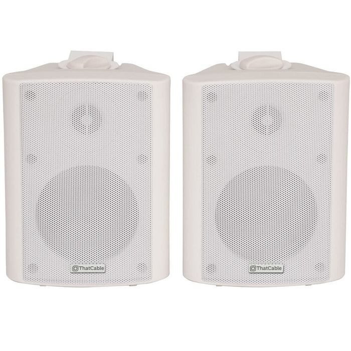 Pair 5.25" 2 Way Stereo Speakers 90W 8Ohm White Wall Mounted Background Hi Fi