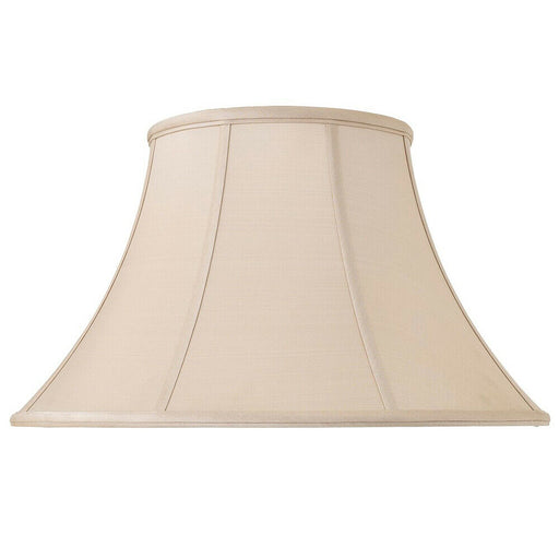 18" Inch Luxury Bowed Tapered Lamp Shade Traditional Oyster Silk Fabric & White Loops