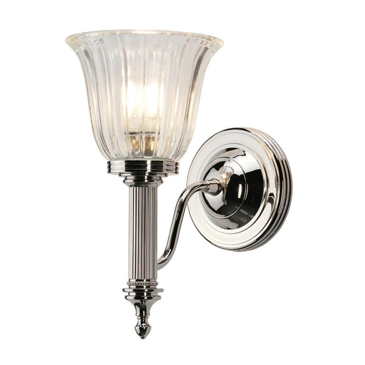 IP44 Wall Light Frosted Ribbed Glass Highly Polished Nickel LED G9 3.5W Loops