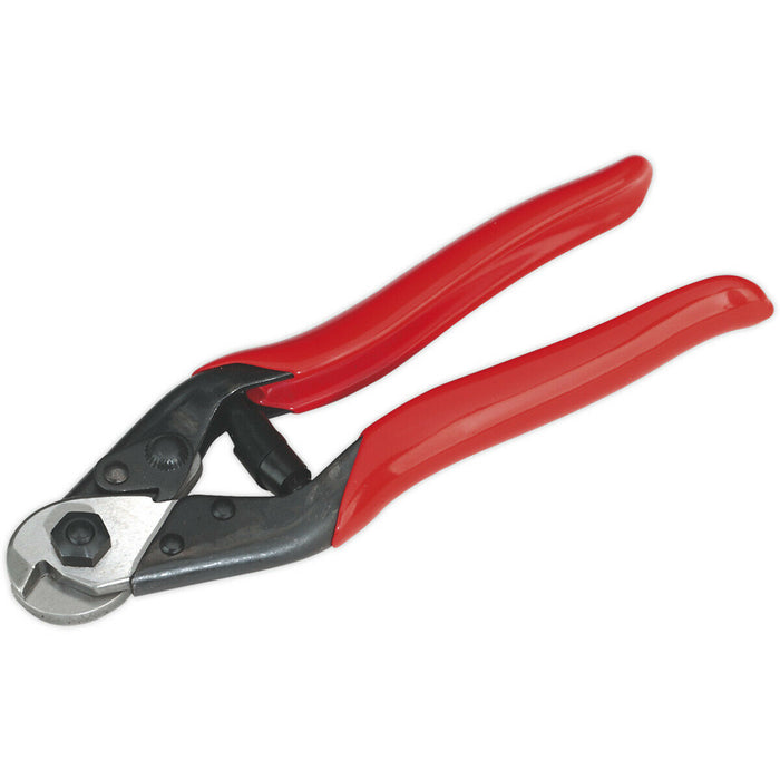 190mm Wire Rope Spring Cutters - Carbon Steel Blades - Spring Loaded Handles Loops