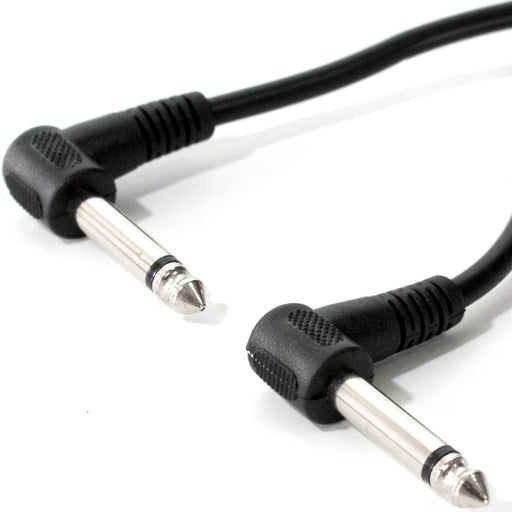 2m Right Angled 6.35mm Mono Jack Plug to Male Cable ¼" 90 Degree Guitar Lead Loops