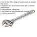 250mm Adjustable Wrench - Chrome Plated Steel - 28mm Offset Jaws - Spanner Loops