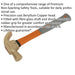 24oz Non-Sparking Claw Hammer - Fibre Glass Shaft - Shock Absorbing Grip Loops
