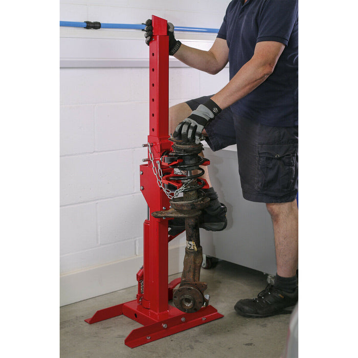 2000kg Hydraulic Coil Spring Compression Station - Standing Foot Pump 87-202mm Loops