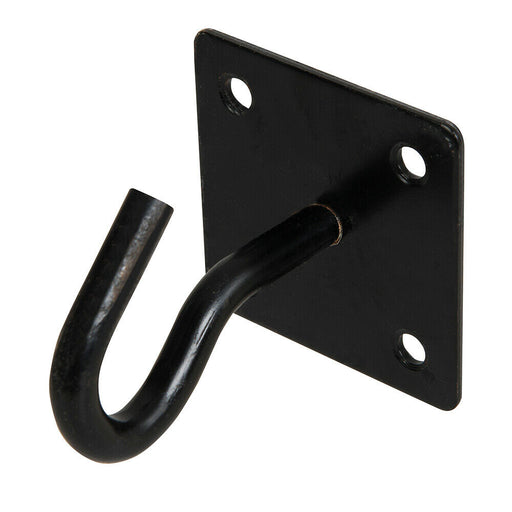 50mm BLACK Steel Hook on Face Plate Outdoor Wire Rope Lashing Cable Wall Mount Loops