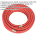 Rubber Alloy Air Hose with 1/4 Inch BSP Unions - 15 Metre Length - 8mm Bore Loops