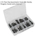 100 PACK Fir Tree Clip Assortment - Various Sizes - Partitioned Storage Box Loops