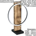 Table Lamp Colour Black Brown Rustic Shade White Plastic Bulb LED 1x12W Loops