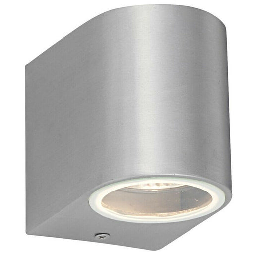 IP44 Outdoor Wall Down Light Brushed Aluminium GU10 Modern House Accent Lamp Loops