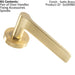 PAIR Straight Rounded Handle on Round Rose Concealed Fix Satin Brass Loops
