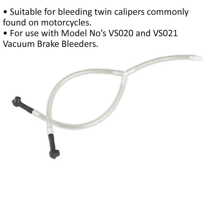 Motorcycle Twin Brake Bleed Adaptor for ys10621 & ys10634 Vacuum Brake Bleeders Loops