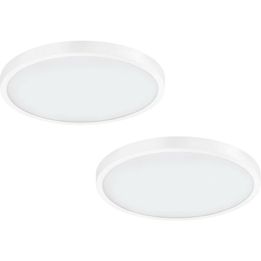 2 PACK Wall / Ceiling Light White 400mm Round Surface Mounted 25W LED 4000K Loops