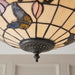 Tiffany Glass Semi Flush Ceiling Light Butterfly Round Inverted Shade i00037 Loops