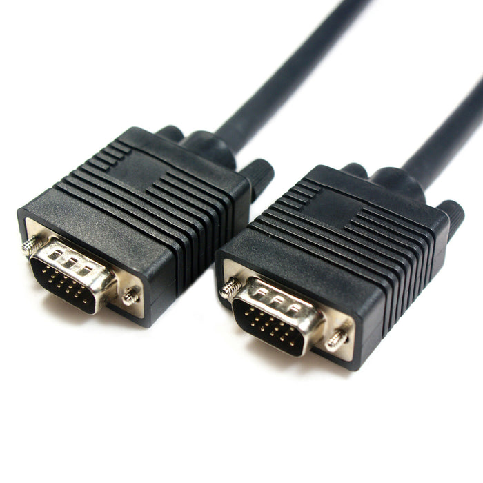 1m VGA SVGA Male to Plug Cable Laptop Computer Monitor TV Video PC Lead 15 Pin Loops