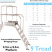 9 Tread Industrial Bridging Steps & Handle Crossover Ladder 0.9m x 0.5m Platform Loops