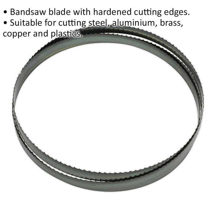 2362 x 19 x 0.81mm Skip Tooth Bandsaw Blade 4 TPI Hardened Cutting Edges Metal Loops