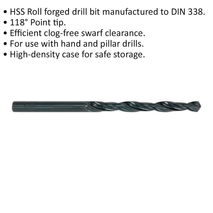 10 Pk 1/4 Inch Roll Forged HSS Drill Bit - Suitable for Hand and Pillar Drills Loops