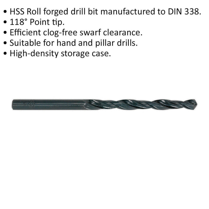 10 PACK 8.5mm Roll Forged HSS Drill Bit - Suitable for Hand and Pillar Drills Loops