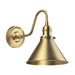 Wall Light Pyramid Shaped Downlight Up & Over Arched Arm Aged Brass LED E27 60W Loops