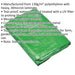 3.05m x 3.66m Green Tarpaulin - Mould and Mildew Proof - Waterproof Cover Sheet Loops