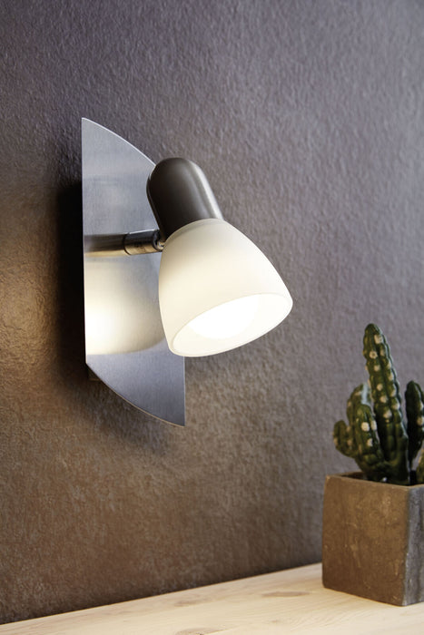 Ceiling Spot Light & 2x Matching Wall Lights Satin Nickel & Glass Triangle Lamp Loops