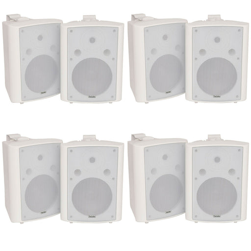 8x 180W White Wall Mounted Stereo Speakers 8" 8Ohm LOUD Premium Audio & Music