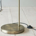 Curved Arm Floor Lamp Antique Brass Tall Free Standing Metal Retro Reading Light Loops