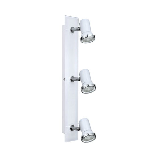 Wall Flush Ceiling Light IP44 Bathroom Colour White Chrome Bulb GU10 3x3.3W Incl Loops
