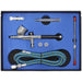 Gravity Fed Air Brush Kit - Double-Action - 1.8m Small Bore Hose - Storage Case Loops