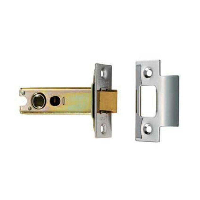 127mm Heavy Sprung Tubular Latch Square Electro Brassed Satin Stainless Steel Loops