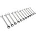 12pc Reversible Ratchet Combination Spanner Set 12 Point Metric Ring Nut Socket Loops